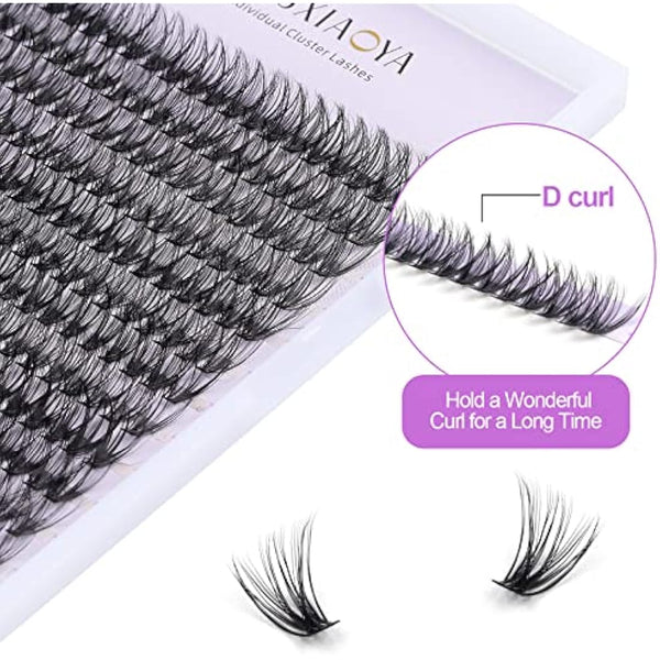 Cluster Eyelash 240pcs 40D 0.07 D Curl 15mm Cluster Eyelashes Extensions, Soft Individual Lashes Natural False Eyelashes Clusters DIY Eyelash Extension At Home (15mm, 40D-D-0.07)