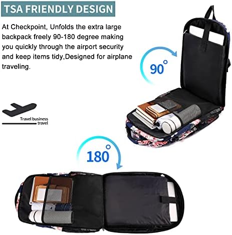 HILUSEN Travel Laptop Backpack for Men,Water Resistant Lunch Backpack Work Backpack with USB Charging Port