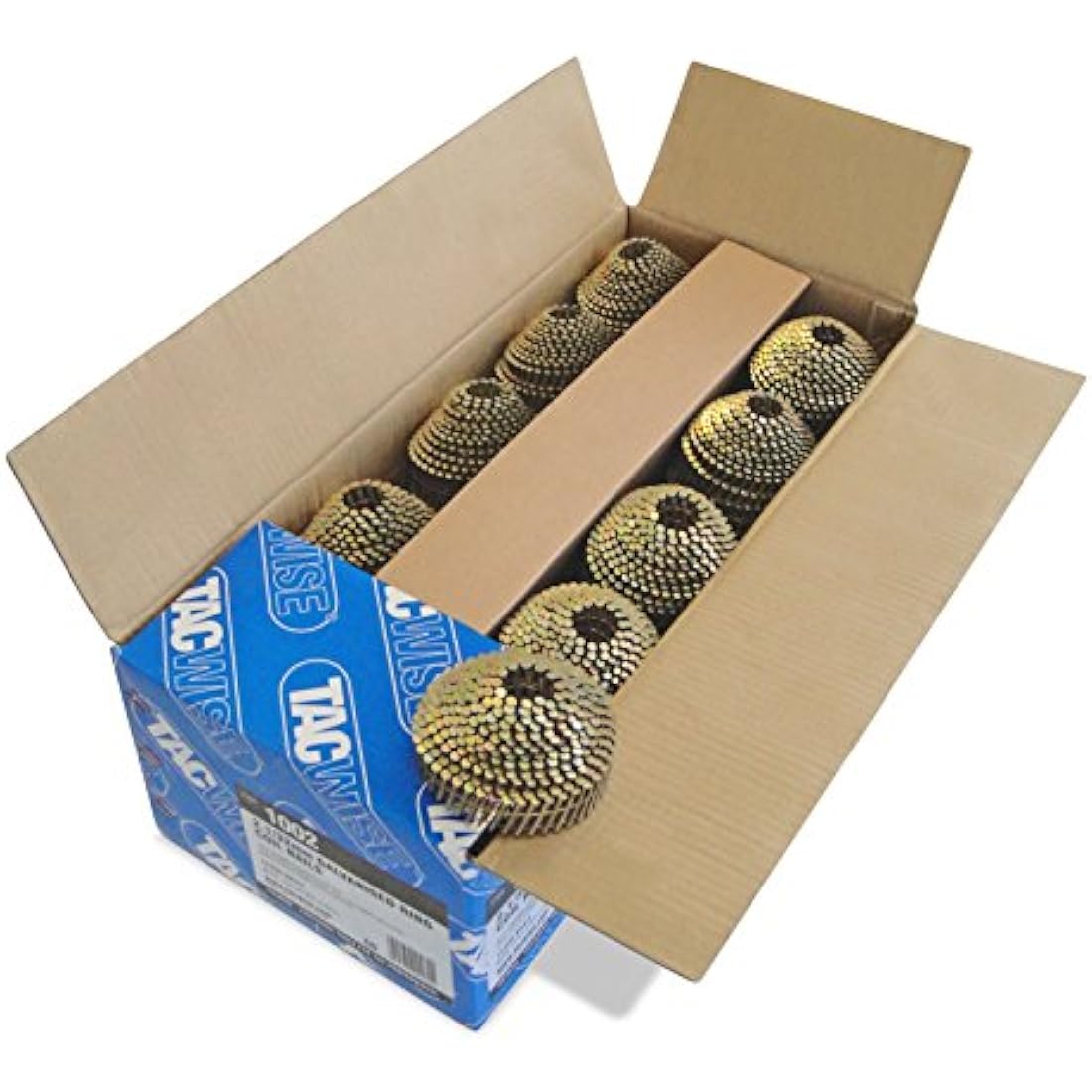 Tacwise 1002 Type 2.1 / 32 mm Galvanised Conical Top Coil Nails, Diamond Point, Ring Shank, 16° Inclined, Wire Collated, Pack of 14,400