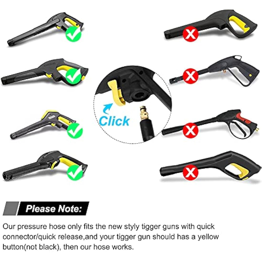 20m Pressure Washer Replacement Hose for Karcher K Series Pressure Washer K2 K3 K4 K5 K6 K7 Click Plug Quick Connector (20)