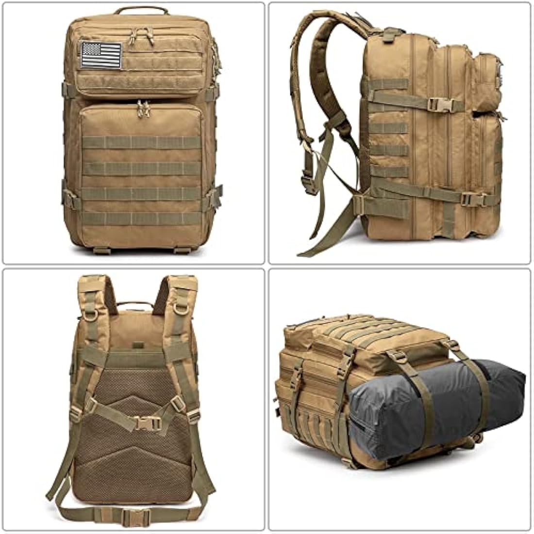 G4Free 40L Molle Backpack Large Pack Molle Shoulder Bag Rucksacks Daypack for Outdoor Hiking Camping Trekking Hunting