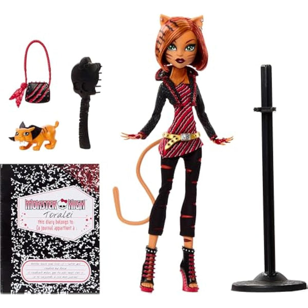 Monster High Boo-riginal Creeproduction Doll, Toralei Collectible Reproduction with Doll Stand, Diary, and Pet Saber-Tooth Tiger Sweet Fangs, HYV91
