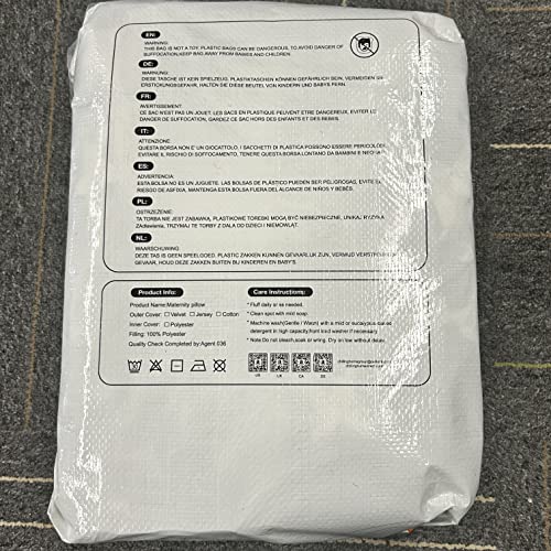 Chilling Home Pregnancy Pillows for Sleeping,U Shaped Maternity Pillow Pillow,55 inch Full Body Pillow Long Pillows for Sleeping, Maternity&Body Pillows for adults with Cover Velvet,Light Black