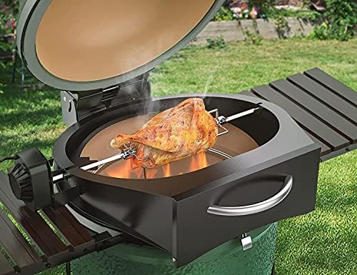 Onlyfire BRK-6064 BBQ Rotisserie Kit with Pizza Ring Compatible for Large Big Green Egg Ceramic Grill