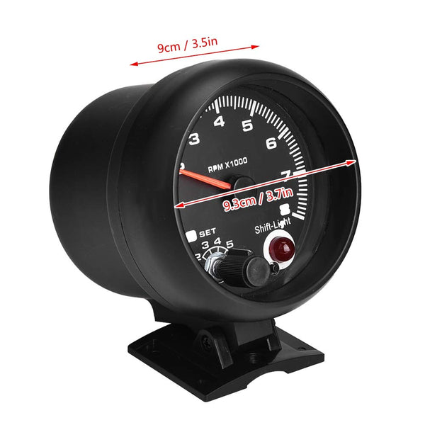 TKSE Tachometer 12V, 0-8000 RPM Car Universal Tachometer Rev Counter Tacho Gauge Meter LED Shift Light