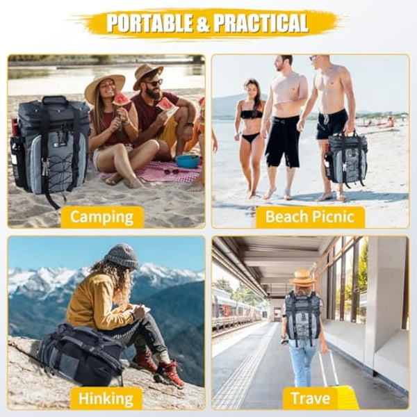 Cool Backpack 30L/20L Cool Bag Backpack Large Foldable 40/24 Cans Cool Backpack Large Thermal Backpack Insulated Backpack with Cooling Compartment Cooling Backpacks Shopping Backpack for Beach Picnic