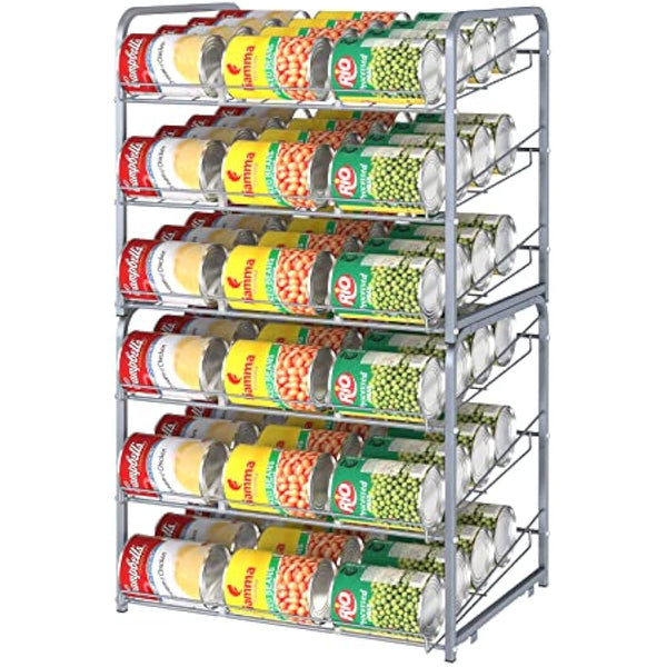 Stackable Can Rack Organizer, 2 Pack Can Dispenser Storage for 72 Cans, 3 Tier Can Storage Rack Holder for Kitchen Cabinet Pantry Countertop