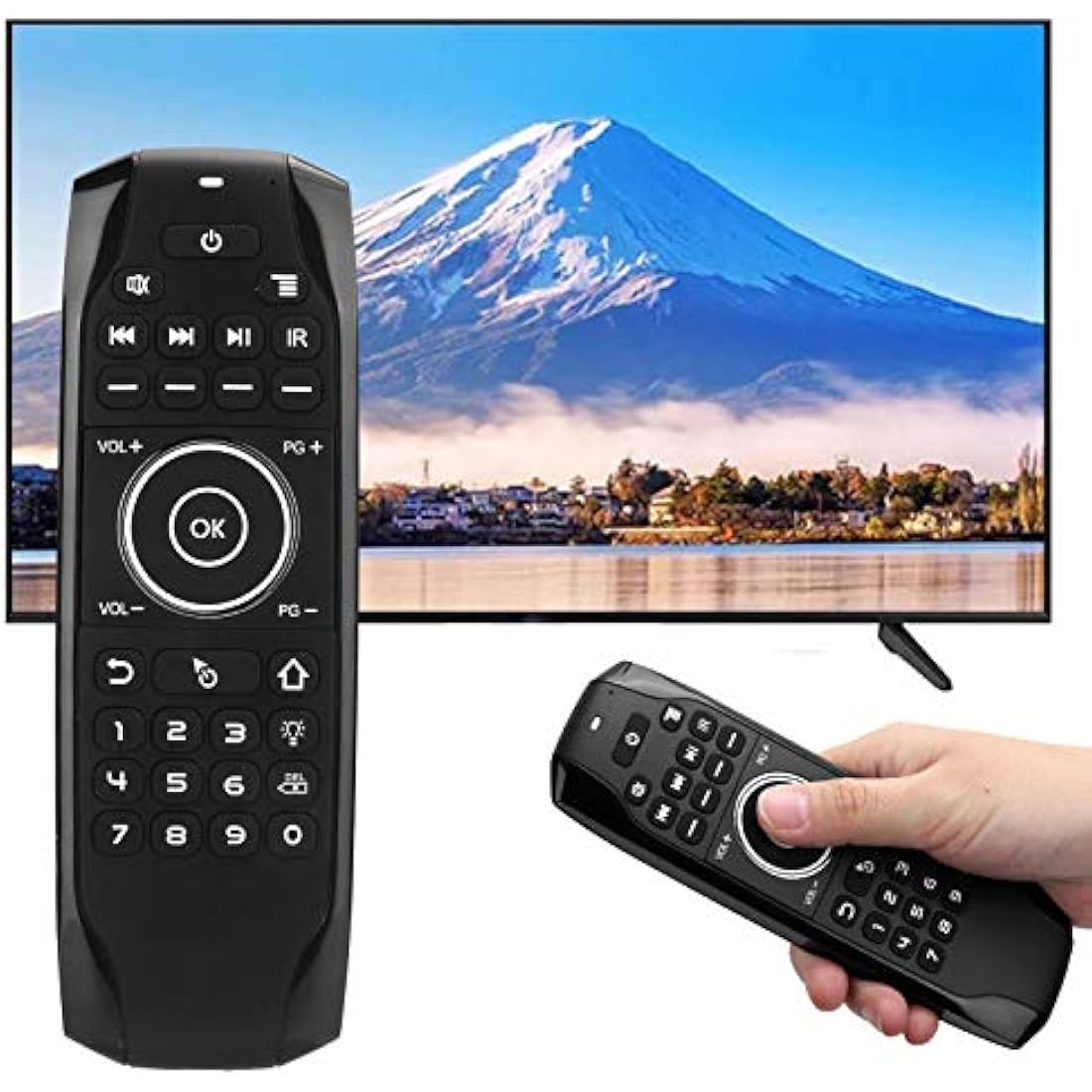 ASHATA Air Mouse,Air Remote Mouse for Bluetooth 5.0 Backlight for Android TV Box Control G7BTS Computer Supplies,Wireless Keyboard Fly Mouse for Android TV boxes,smart TVs,laptops