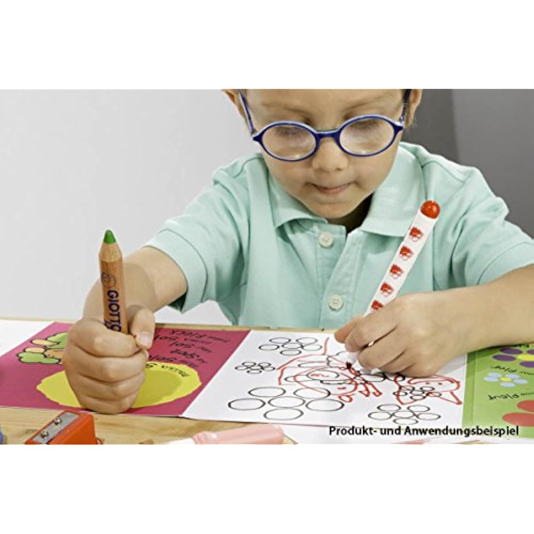 GIOTTO be-bè Large Colouring Pencils Set, 12 Assorted Colours, Super Washable, Suitable for Ages 2+, For Children