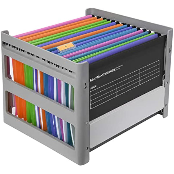 Suspension Files, MerryNine 15PCS Polypropylene Filing Cabinet Suspension Files with Tabs and Card Inserts for School Home Work Office Organization **Check Size Before Ordering**(Black, A4)