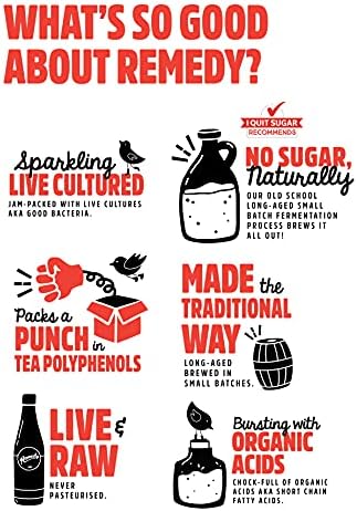 Remedy Kombucha Tea - Raspberry Lemonade & Cherry Plum - Sparkling Live Cultured, Naturally Sugar Free Soft Drink - Prime Probiotic for Gut Health - 24 x 250ml