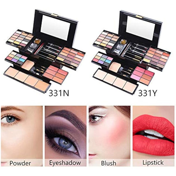 FantasyDay All-in-one Makeup Set Gift Surprise | Full Makeup Kit for Women Multipurpose Essential Starter Bundle Include Eyeshadow Palette Lipstick Blush Concealer Face Powder Eyeliner Mascara Brush
