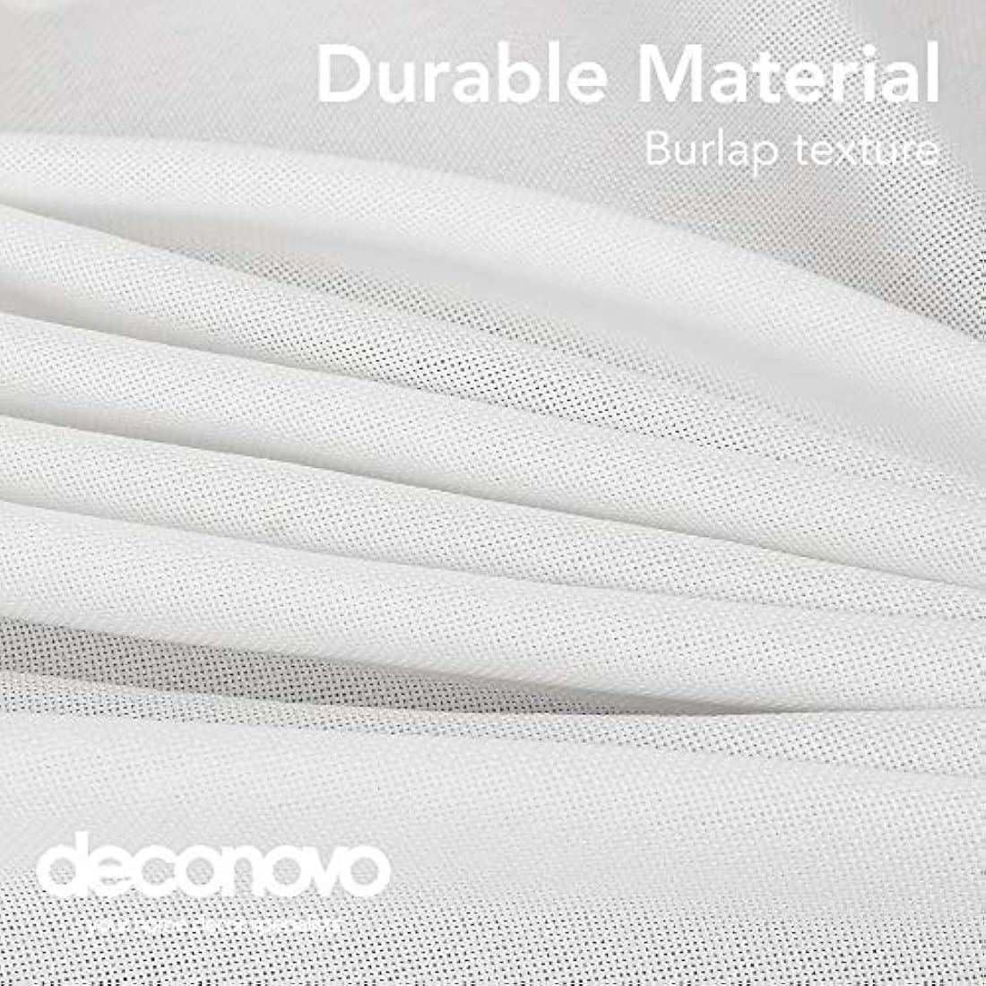 Deconovo Decorative Faux Linen Table Cloth Wipeable Water Resistant Tablecloth for Dinning 52x70in(132x178cm) White