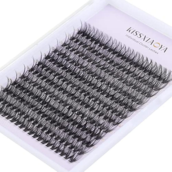 Cluster Eyelash 240pcs 40D 0.07 D Curl 15mm Cluster Eyelashes Extensions, Soft Individual Lashes Natural False Eyelashes Clusters DIY Eyelash Extension At Home (15mm, 40D-D-0.07)