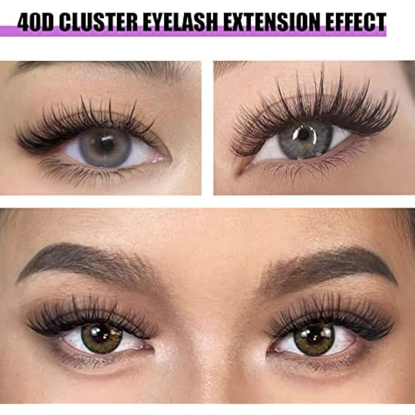 Cluster Eyelash 240pcs 40D 0.07 D Curl 15mm Cluster Eyelashes Extensions, Soft Individual Lashes Natural False Eyelashes Clusters DIY Eyelash Extension At Home (15mm, 40D-D-0.07)