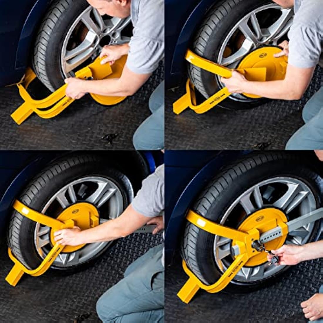 Car Van Wheel Clamp Extendable 16"-19" With Bolt Cover Disc Anti-theft Lock Device Tresor XL 306321+D