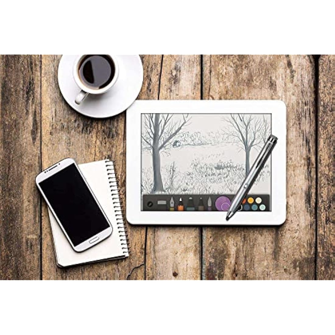 Broonel Silver Fine Point Digital Active Stylus Pen - Compatible With Nokia T20 Android 11 4G LTE 10.36" Tablet