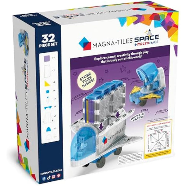 Magna-Tiles Space 32-Piece Magnetic Construction Set, The Original Magnetic Building Brand