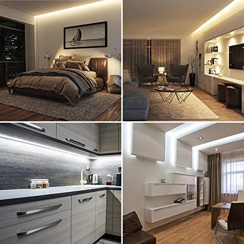 NOVOSTELLA 24M White LED Strip Lights Warm White Daylight Cool Soft 3000K-6500K, Dimmable Tunable LED Tape Light with RF Remote, Flexible LED Ropes Kit for Bedroom Kitchen Wardrobe