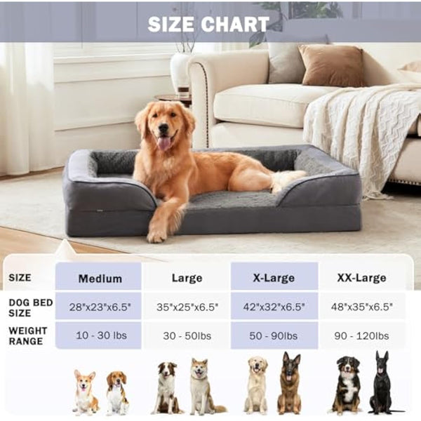 JOEJOY Medium Dog Bed, Orthopedic Memory Foam Dog Beds, Washable Pet Bed, Fits up to 30lbs, Good for Yorkshire, Chihuahua, Jack Russell Terrier, Bomei，Cat