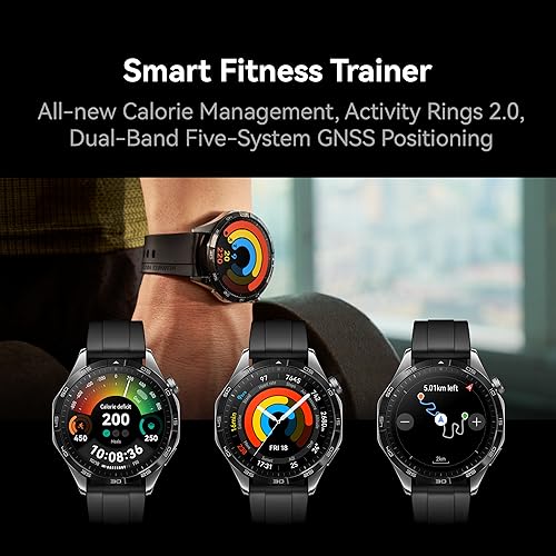 HUAWEI WATCH GT 4 Smart Watch for men women - Up to 2 Weeks Battery Life Fitness Tracker - Compatible with Android & iOS - Health Monitoring with Pulse Wave Analysis - GPS Integrated -Black