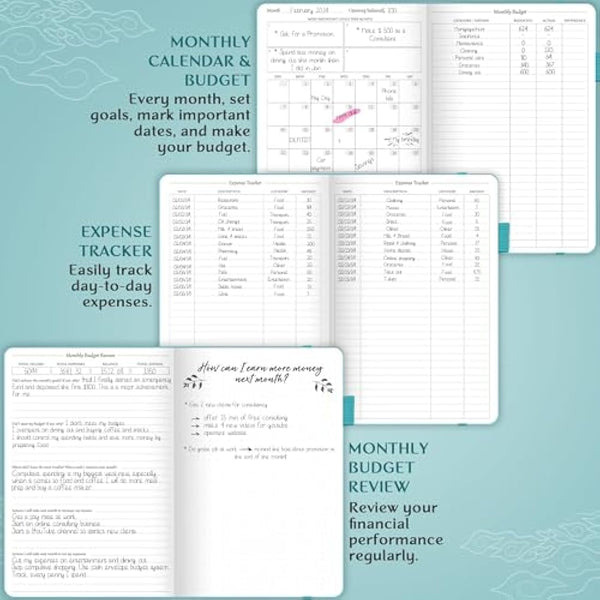 Legend Budget Planner – Financial Organizer Book. Money Account & Expense Tracker Notebook Journal for Household Monthly Budgeting (Turquoise)