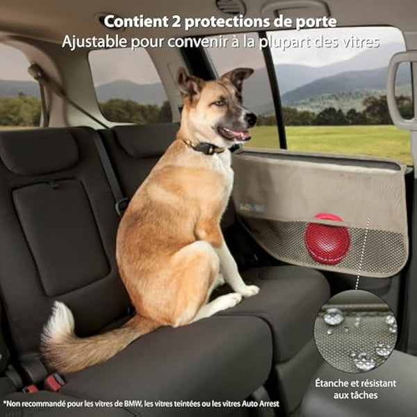 Kurgo Car Door Guard, Dog Car Door Protector, Easy Installation, Waterproof & Stain-Resistant, 2-Pack, Charcoal Grey