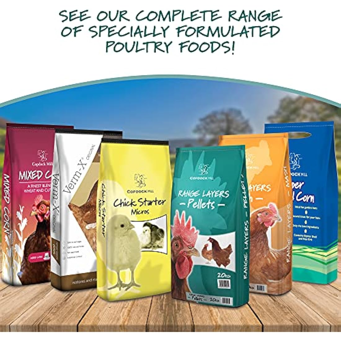 Copdock Mill Poultry Gold Chicken Feed 20kg - Highly Nutritious Chicken Food - Contains Layer Pellets, Oyster Shell and Hen Grit - High in Calcium