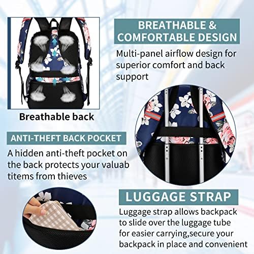 HILUSEN Travel Laptop Backpack for Men,Water Resistant Lunch Backpack Work Backpack with USB Charging Port