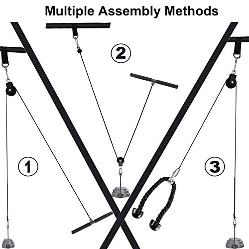 Taeku LAT Pulley System for Home Gym ? Strength Training Fitness Equipment Cable Machine for Triceps, Biceps, Back & Shoulder Workouts (100'' Nylon)