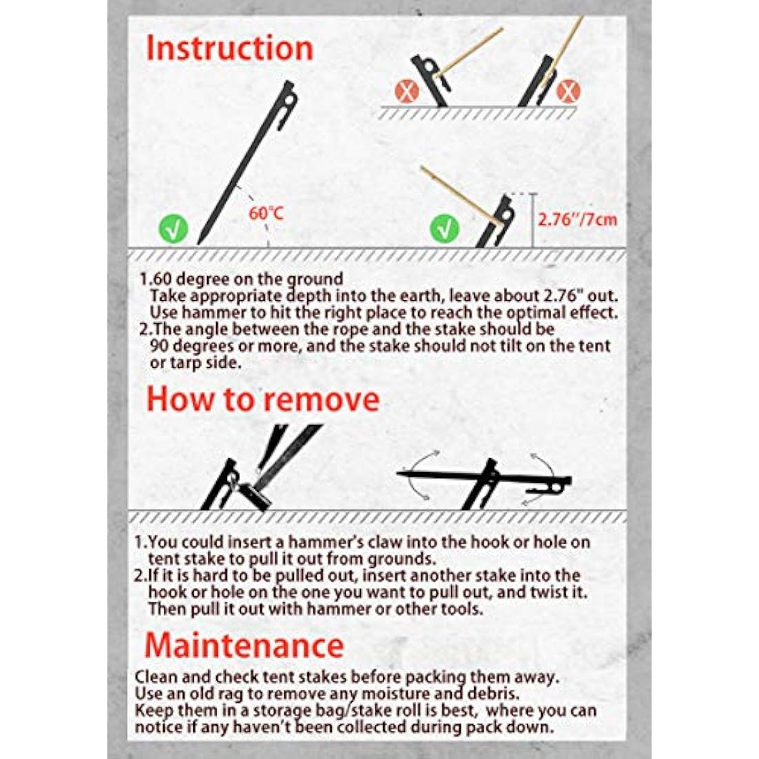 Stainless Steel Tent Stake R-30-8P