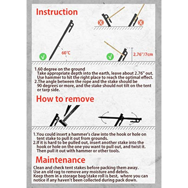 Stainless Steel Tent Stake R-30-8P