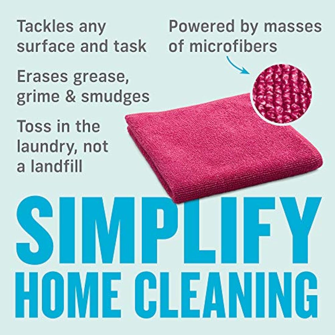 E-Cloth General Purpose Microfibre Cloth, Multipurpose Cleaning Cloth for Household Surfaces, Washable and Reusable, 100 Wash Promise, Red, 10 Pack