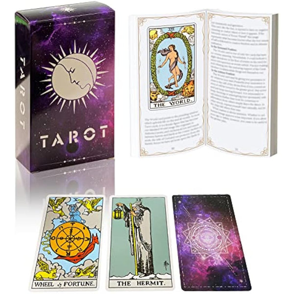 IXIGER Tarot Cards Deck with Guidebook,78 Classic Tarot Cards Deck Standard Size 4.75" x 2.76",Riginal Tarot Card Decks for Beginners and Expert,Future Telling Cards Game.