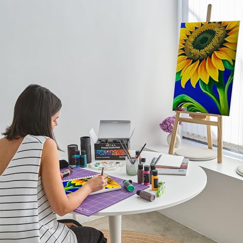 Elan Professional Acrylic Paint Set, 24 Acrylic Paint Bottles 60ml, Artist Paint Set for Adults, Acrylic Paint for Canvas, Professional Paint Set Non