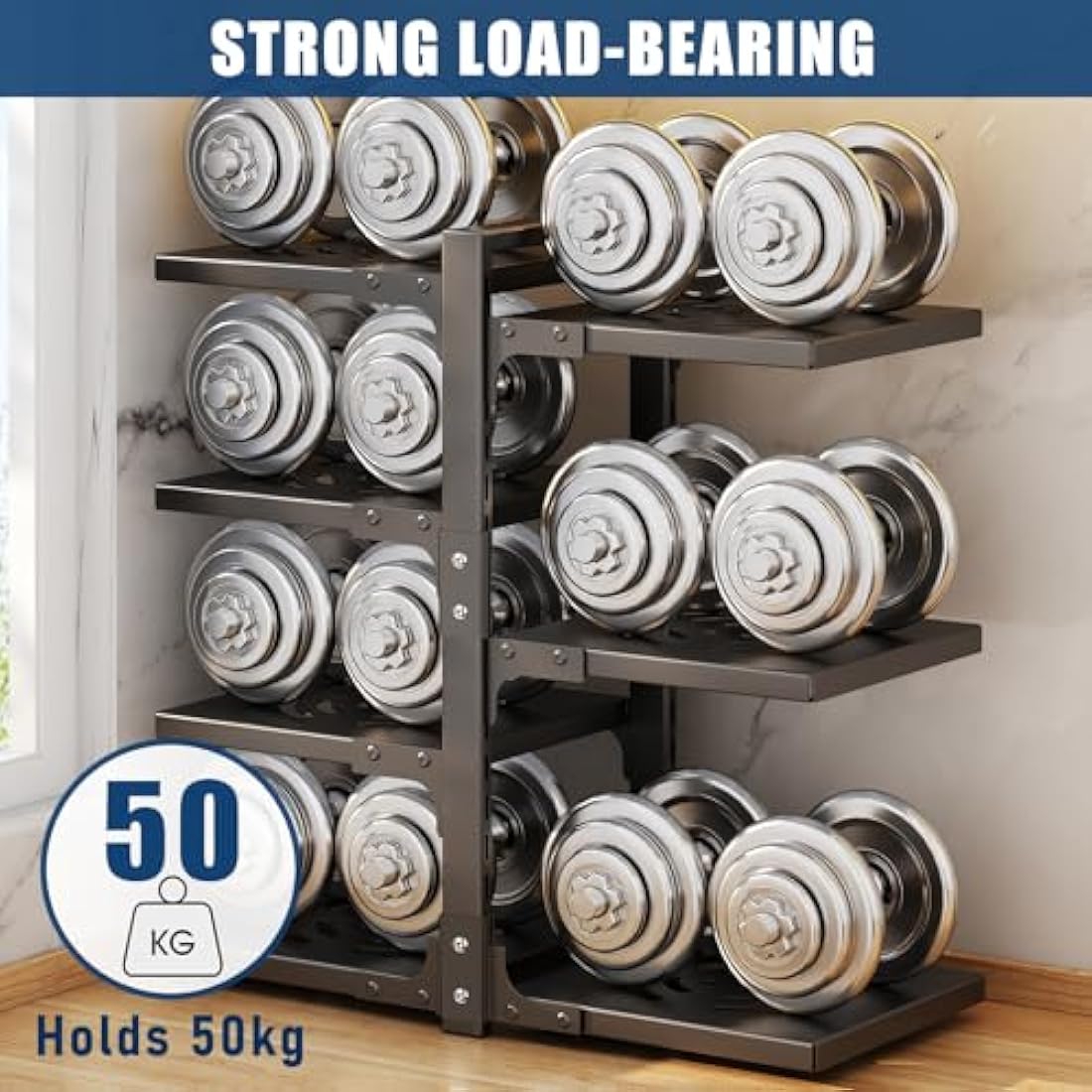 CASONNIK 7-Tier Adjustable Heavy Duty Pan Organizer - Multiple Use Modes, Pot & Pan Rack for Kitchen Counter and Cabinet