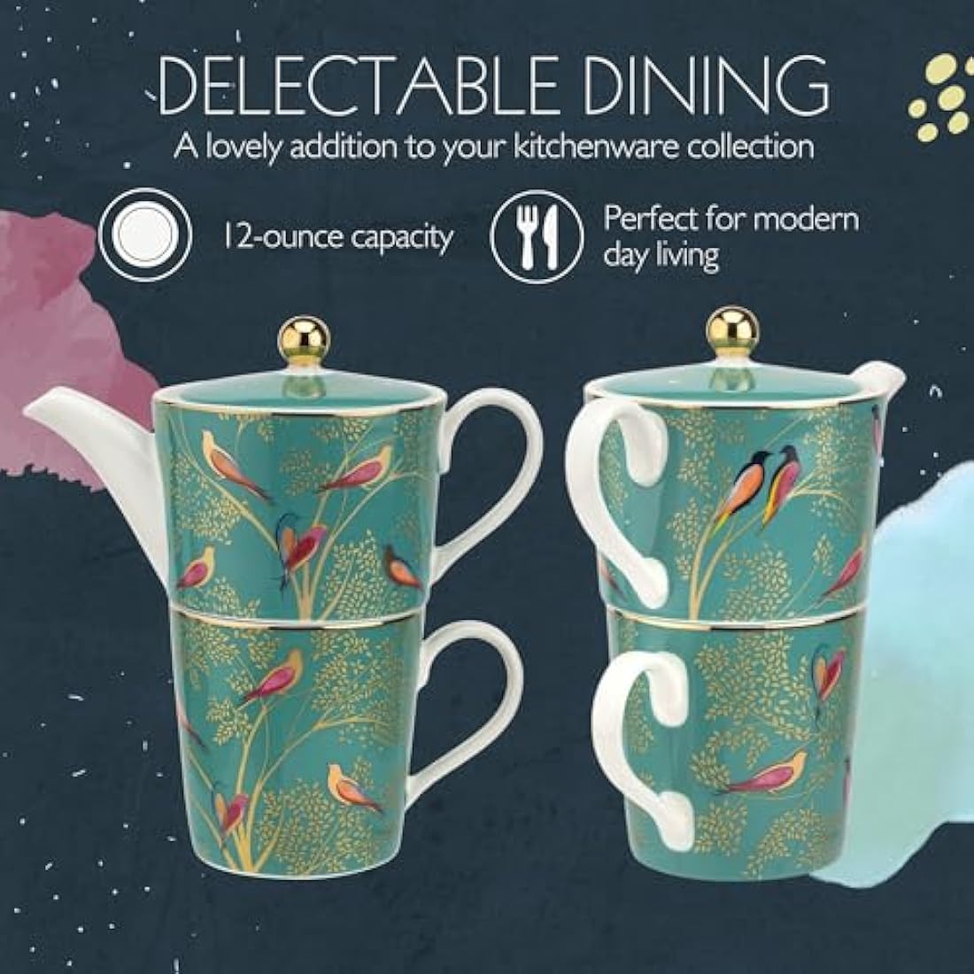 Sara Miller London Chelsea Collection Tea for One Green