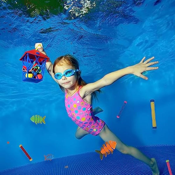 TOPWAYS Pool Diving Toy Set 8 Diving Mermaids Diving Torpedoes Swimming Underwater Pool Training Toys Diving Games Training Children's Gifts