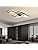 ASDMD LED Ceiling Light, 45W Modern Dimmable Ceiling Lighting, Square Ceiling Lamp with Remote Control for Living Room Dining Room Bedroom, 2700-6500K Close to Ceiling Light Fixture (Black, 80CM)