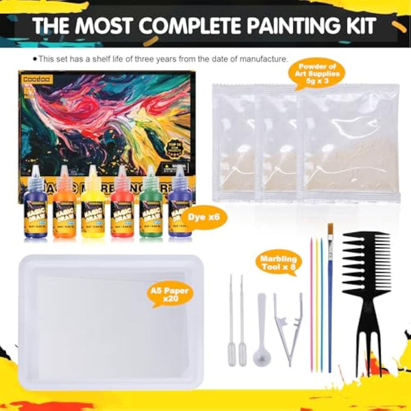 Water Marbling Paint for Kids - Arts and Crafts for Girls & Boys Crafts Kits Ideal Gifts for Kids Age 6+ 8-12