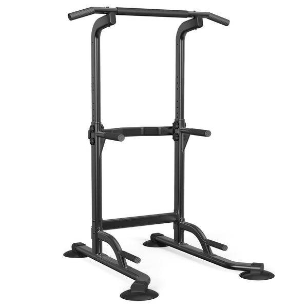 Dskeuzeew Power Tower Dip Station Pull Up Bar, Adjustable Height Multi-Function Power Tower, Push Up Workout Abdominal Exercise for Home Gym Strength Training Fitness Workout Equipment