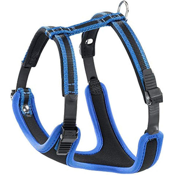 Ferplast Large Size Dog Harness ERGOCOMFORT LARGE, Adjustable Dog Harness, Comfortable, Padded, Double Micro-adjustment Closure, Quick Release, Blue
