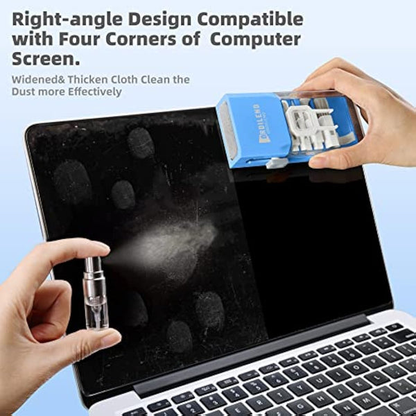 Laptop Screen Keyboard Cleaner Kit, Electronics Cleaning kit Tool for MacBook iPad iPhone Pro Cell Phone, Brush Tool for Tablet, Computer, PC Monitor,Camera with Spray with Patent (SkyBlue)