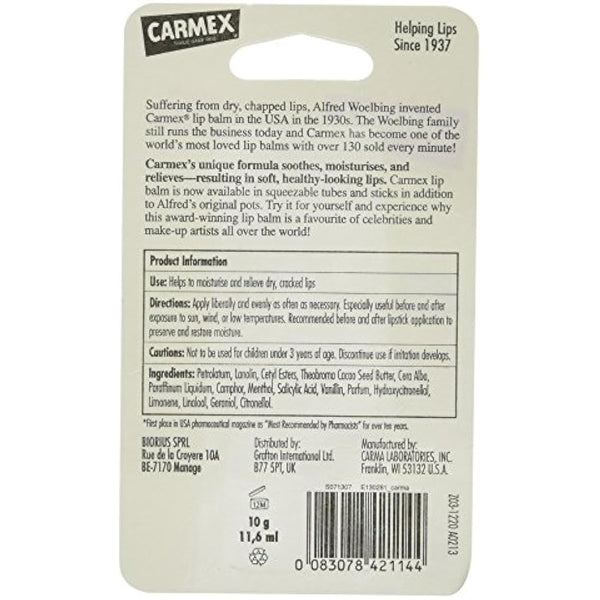 Carmex Moisturising Lip Balm, Classic, 10g