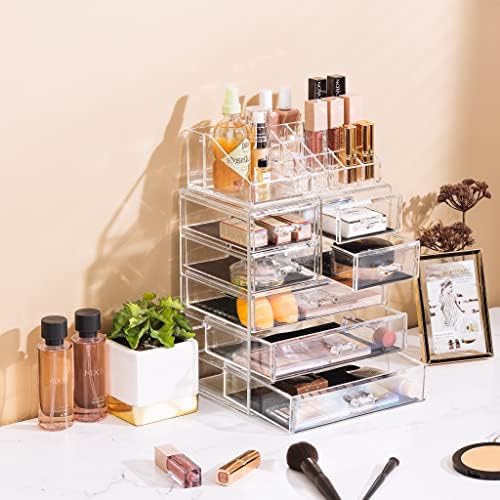 Sorbus Acrylic Cosmetic Jewelry Storage Box Spacious Design Ideal for Bathroom, Dresser, Dressing Table and Countertop
