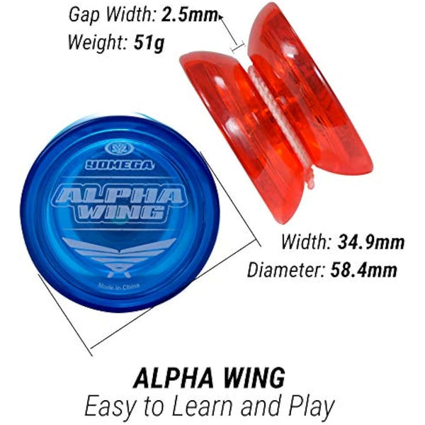 Yomega 3X Alpha Wing Yoyo, fixed axle yo-yo designed for beginner. string trick play and fixed axle enthusiasts! (Classic)