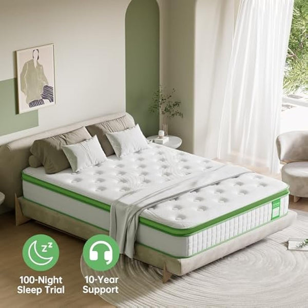 NIXNAP Mattresses Single, 10 Inch Hybrid Mattress with Gel Memory Foam & Individually Pocket Spring, 9-Zone Orthopedic, Medium Firm for Pressure & Back Pain Relief, 90x190x25cm