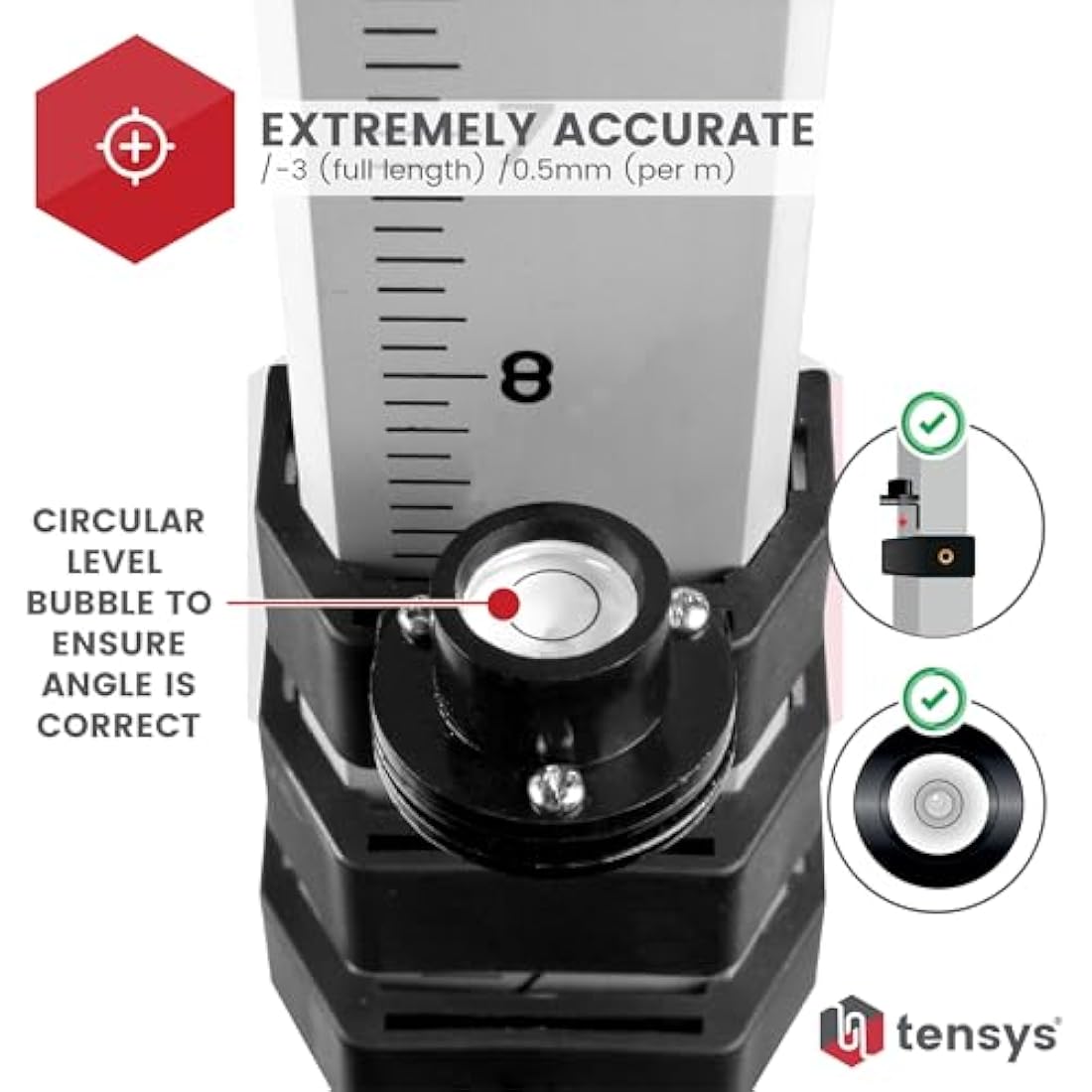TENSYS - Lorry/Truck/Trailer/Caravan - Telescopic 5m Height Measuring Stick