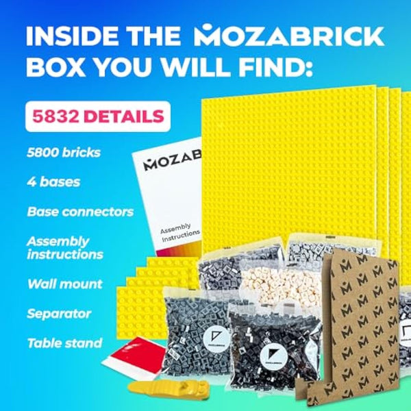 MOZABRICK Photo Construction Set Model S - Transform Any Picture into a Mosaic Wall Art Using Our Constructor and Web App. Infinite Pixel Art Possibilities Using Your Photos!