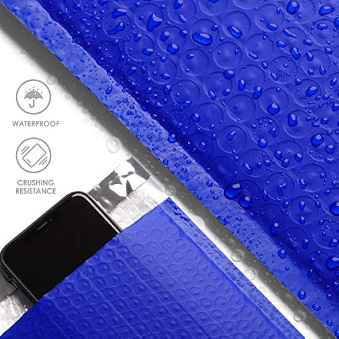 Switory 50pcs Poly Bubble Mailers A5 Padded Envelopes Bubble Lined Poly Mailer Self-Seal for Packaging 15.3cmx22.9cm - Blue